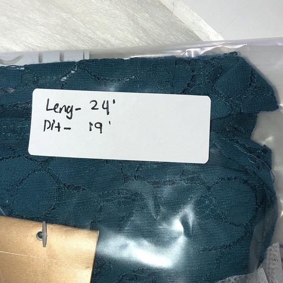 NWT Rafaella Top Womens Medium Sheer Lace Mesh Blue Floral Beach Boho Blouse… - Picture 11 of 12